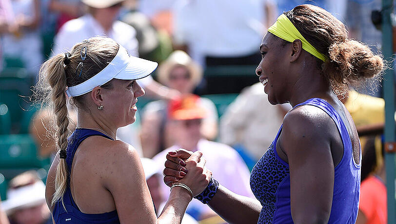 Im Finale von Stanford verlor Angelique Kerber (links) im August 2014 gegen Serena Williams mit 6:7 (1:7), 3:6. Im Finale von Stanford verlor Angelique Kerber (links) im August 2014 gegen Serena Williams mit 6:7 (1:7), 3:6.