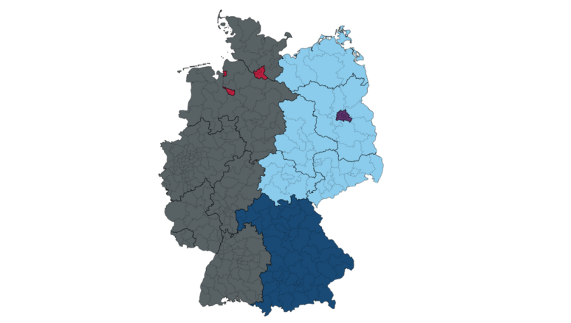 Ein Blick auf die Zweitstimmenergebnisse zeigt, dass sich Deutschland wieder entlang der Grenzen von Ost und West zu teilen scheint. Aber stimmt das? Die AZ hat in die Daten geschaut und die zeigen: Die AfD ist in Bayern sehr viel stärker als es auf den ersten Blick scheint. Ein Blick auf die Zweitstimmenergebnisse zeigt, dass sich Deutschland wieder entlang der Grenzen von Ost und West zu teilen scheint. Aber stimmt das? Die AZ hat in die Daten geschaut und die zeigen: Die AfD ist in Bayern sehr viel stärker als es auf den ersten Blick scheint.
