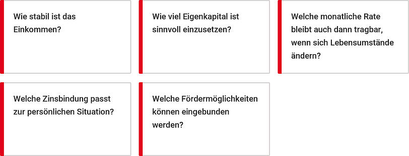 Von Einkommen bis F&ouml;rdermittel: wichtige Kriterien f&uuml;r die Immobilienfinanzierung.