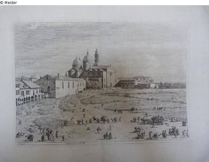 Antonio Canaletto: «Sa. Giustina in Pra della Vale» in Padua, Druckgrafik, 1751/1800.