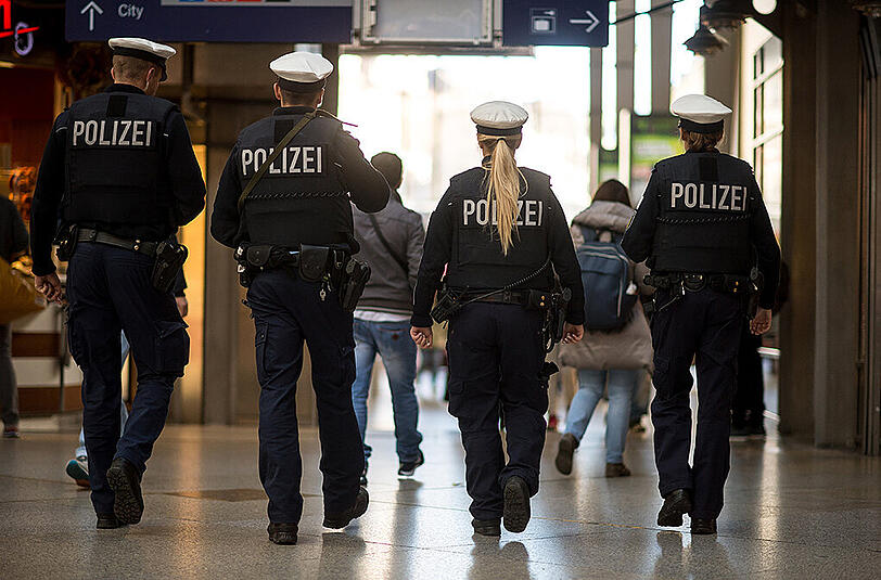 Massive Polizeipräsenz am Münchner Hauptbahnhof.