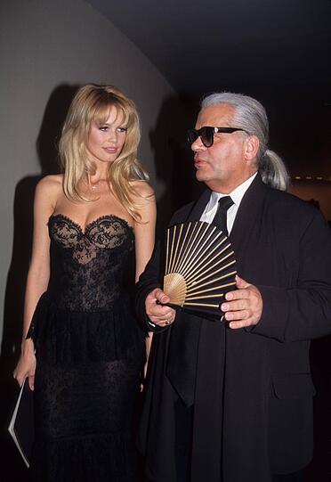 7. Mai 1995: Karl Lagefeld und Claudia Schiffer.
