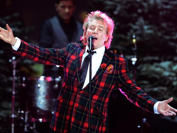 Rod Stewart 2012 bei einem Konzert in München.