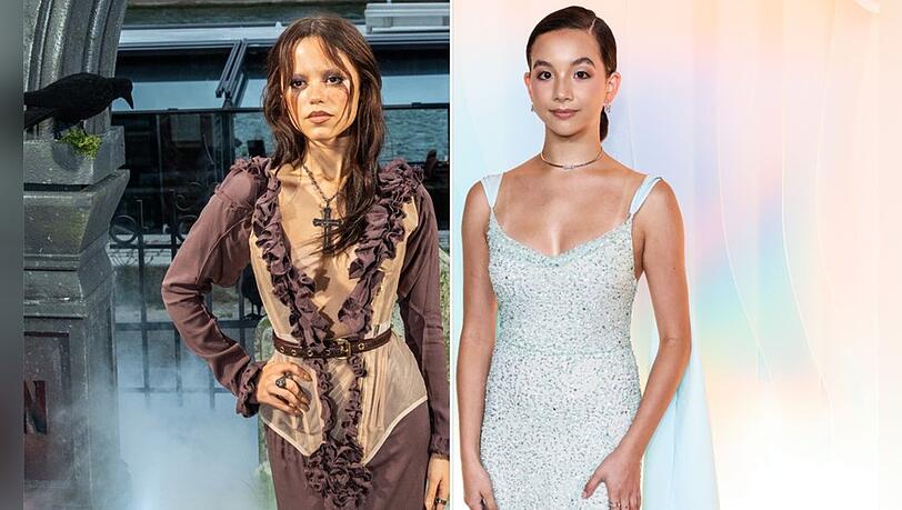 Zwei der gro&szlig;en Trends f&uuml;r 2026: Jenna Ortega (links) verk&ouml;rpert den "Pirate Core", Sarah Bock tr&auml;gt "Cool Blue".