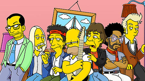 Vom Rock-Olymp auf die "Simpsons"-Couch: Elvis Costello, Tom Petty, Keith Richards, Mick Jagger, Lenny Kravitz und Brian Setzer besuchen Homer