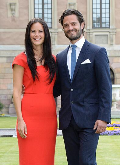 Prinz Carl Philip von Schweden mit seiner Verlobten Sofia Hellqvist.