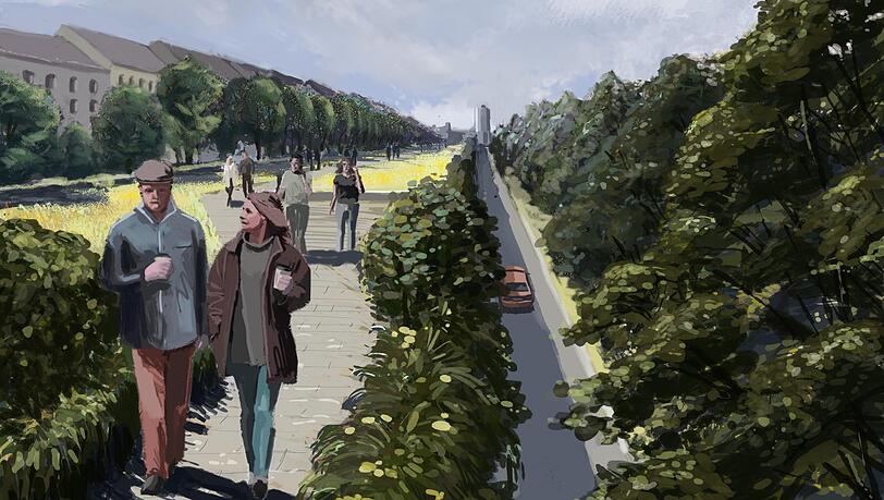 So soll die Landshuter Allee mit Einhausung aussehen.