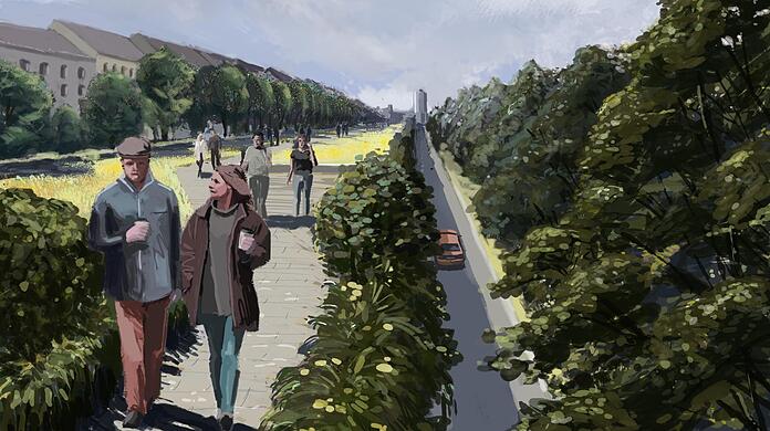 So soll die Landshuter Allee mit Einhausung aussehen.