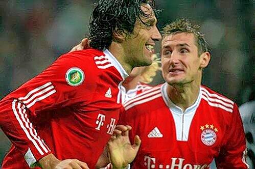 Freute sich auch mit seinen Mitspielern, nicht wenn er selbst traf: Miroslav Klose, hier mit Torschütze Luca Toni.