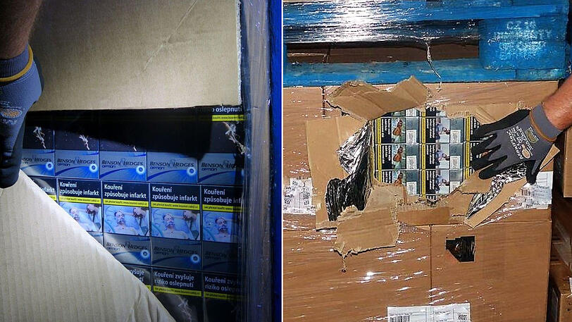 Die Zigaretten waren gut versteckt - der Zoll fand sie aber trotzdem.