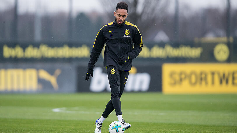 Pierre-Emerick Aubameyang am Montag im BVB-Training.