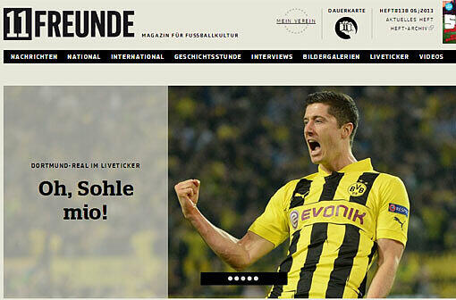 "Oh Sohle Mio", betitelt 11Freunde den Liveticker zum Spiel