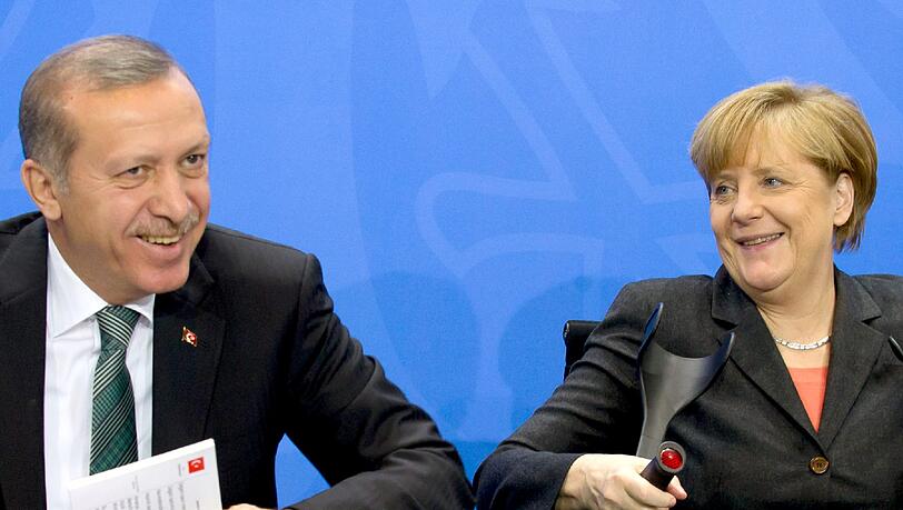 Recep Tayyip Erdogan und Angela Merkel bei einer Pressekonferenz im Febraur 2014 in Berlin. Recep Tayyip Erdogan und Angela Merkel bei einer Pressekonferenz im Febraur 2014 in Berlin.