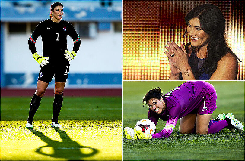 Hope Solo gehört zu den heißesten Fußballerinnen der Welt. Mehr Bilder der schönen US-Torhüterin in der Bilderstrecke.
