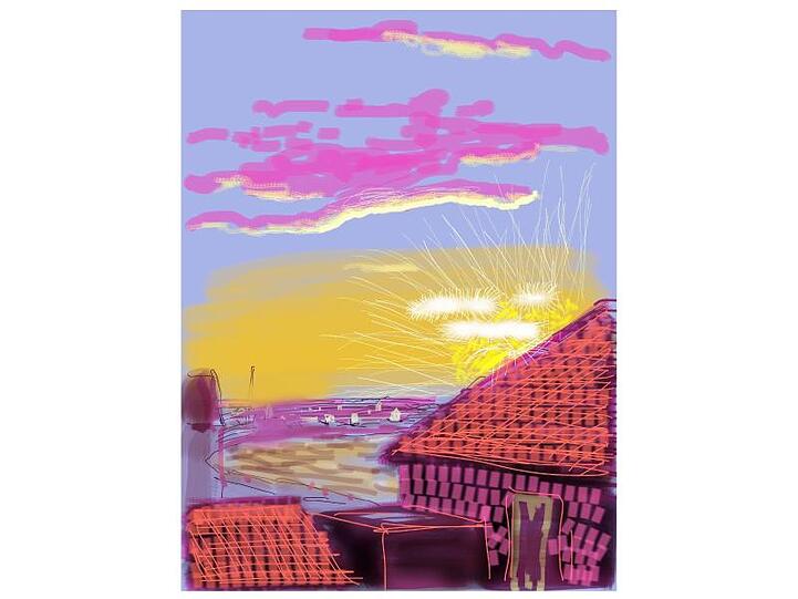 Ein Rausch der Farben: David Hockneys iPad-Zeichnung "No. 274" entstand am 21. Juli 2010.