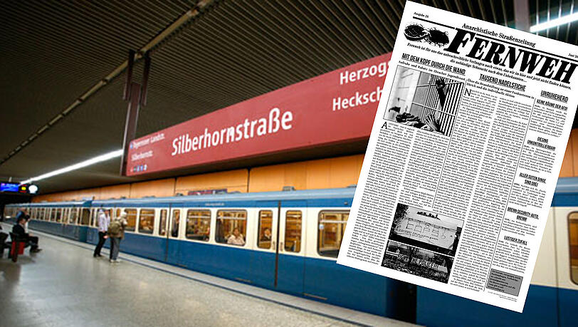 In der U-Bahn-Station Silberhornstraße soll die Zeitung "Fernweh" verteilt worden sein. In der U-Bahn-Station Silberhornstraße soll die Zeitung "Fernweh" verteilt worden sein.