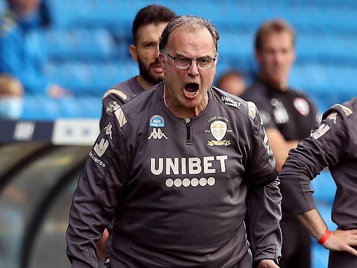 Dirigiert von der Seitenlinie aus: Leeds Uniteds Trainer Marcelo Bielsa.