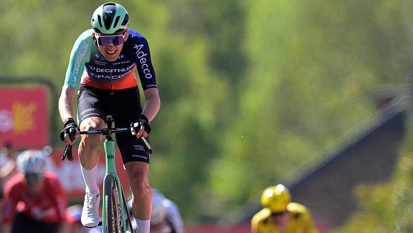 Paul Seixas bei seinem Sieg beim Fl&egrave;che Wallonne. (Archivbild)