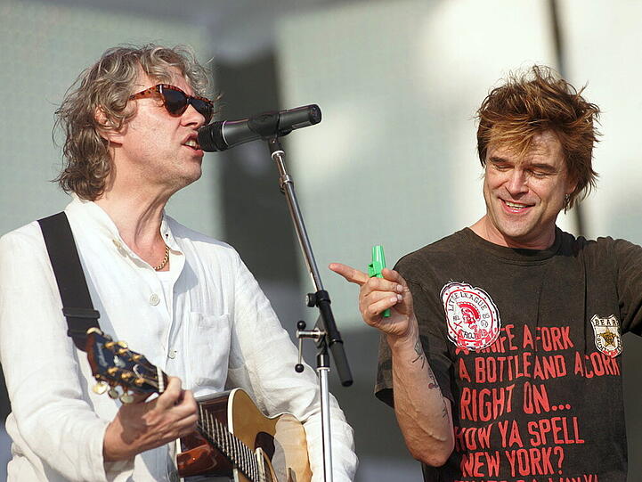 Bob Geldof (li.) und Campino beim G8-Protest-Konzert "Stimmen gegen Armut" im Jahr 2007