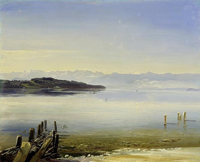 Christian Ernst Bernhard Morgenstern hat in den 1840er Jahren noch einen meditativ ruhigen Starnberger See vorgefunden. Zum Baden hatten die Fischer und die nahen Bauern eh keine Zeit, und die Touristenhorden waren noch in weiter Ferne.