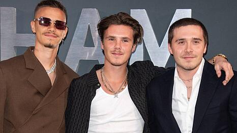 Die drei Beckham-Br&uuml;der Romeo (v.l.), Cruz und Brooklyn Beckham zeigten sich fr&uuml;her oft sehr vertraut zusammen. Finden sie nun wieder zueinander?