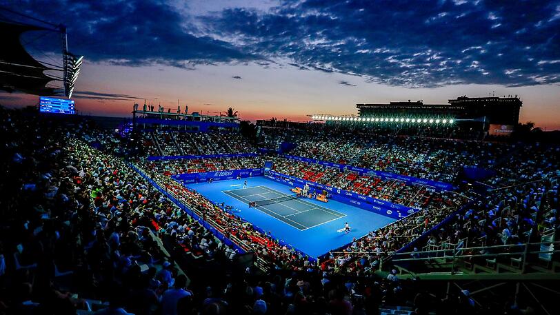 Blick auf das Mextenis Stadium während des Spiels zwischen Rafael Nadal aus Spanien und Marin Cilic aus Kroatien.