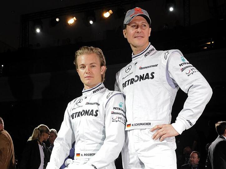 Michael Schumacher überragt Nico Rosberg und die anderen deutschen Formel-1-Piloten: Zumindest in der öffentlichen Wahrnehmung, wenige Tage vor Saisonbeginn in der Formel 1.