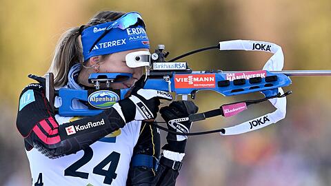 Franziska Preu&szlig; am Ruhpoldinger Schie&szlig;stand.