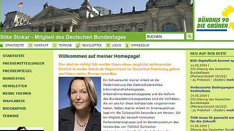 Homepage von Silke Stokar, Abgeordnete der Grünen