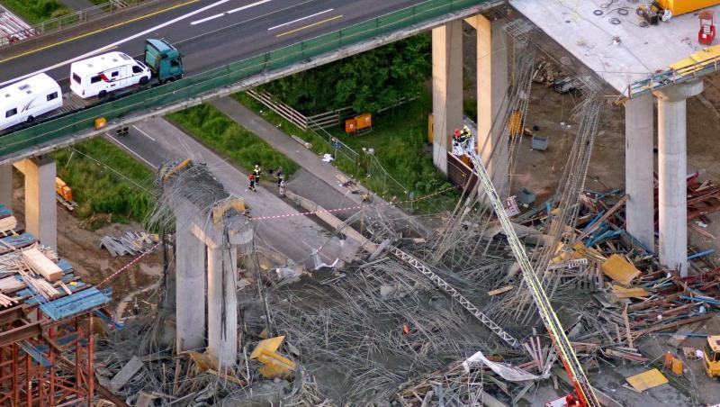 Luftaufnahme der Unfallstelle am Ersatzneubau der Talbrücke Schraudenbach der A7 bei Werneck. Foto: Hajo Dietz/dpa/Archivbild Luftaufnahme der Unfallstelle am Ersatzneubau der Talbrücke Schraudenbach der A7 bei Werneck. Foto: Hajo Dietz/dpa/Archivbild