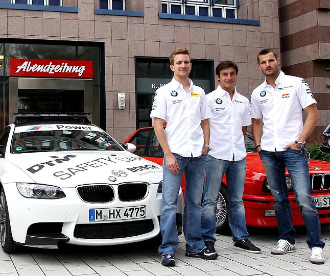 Paddock-Feeling bei der AZ: Die DTM Fahrer Martin Tomczyk, Bruno Spengler und Dirk Werner haben die Redaktion besucht