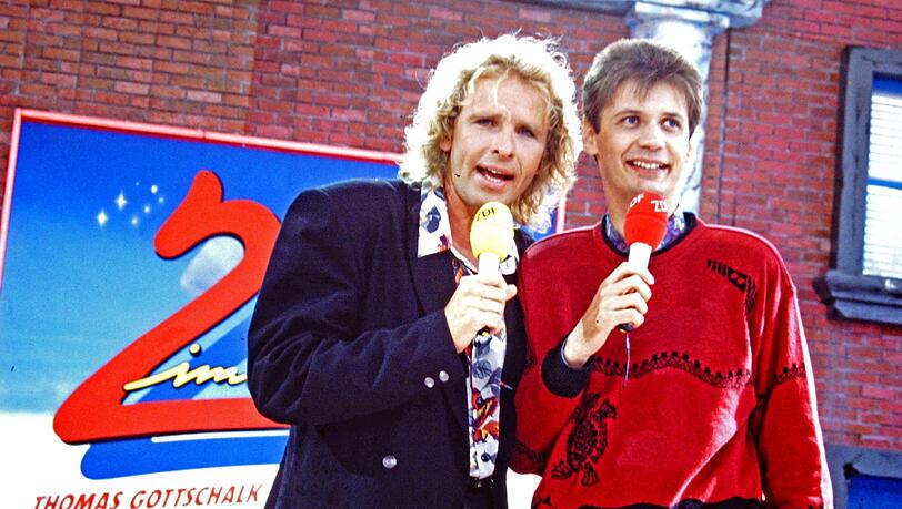 1989 moderierten Günther Jauch und Thomas Gottschalk gemeinsam "Zwei im Zweiten" im ZDF. 1989 moderierten Günther Jauch und Thomas Gottschalk gemeinsam "Zwei im Zweiten" im ZDF.