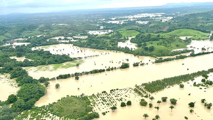 Ganze Landstriche in mehreren mexikanischen Bundesstaaten stehen unter Wasser.