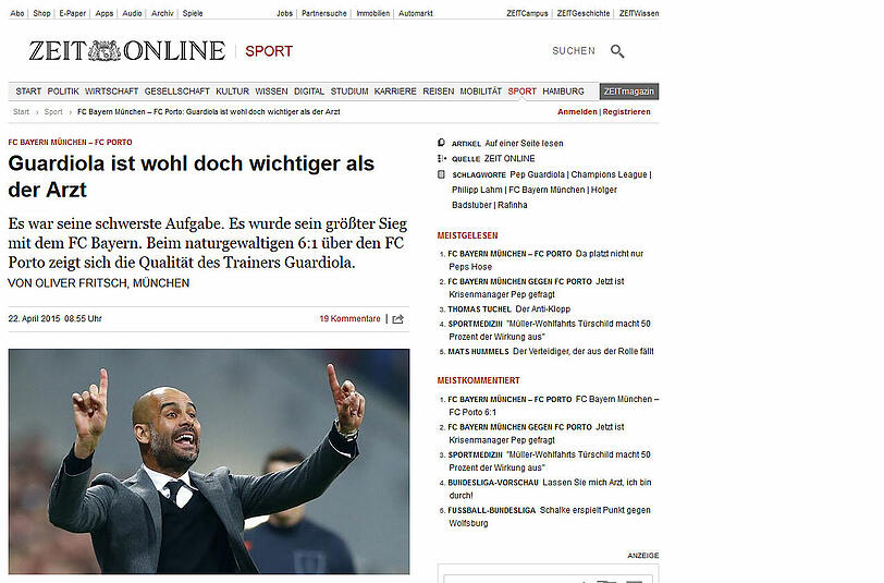 "Zeit Online" setzt den Sieg in Relation zur Personalie Müller-Wohlfahrt.