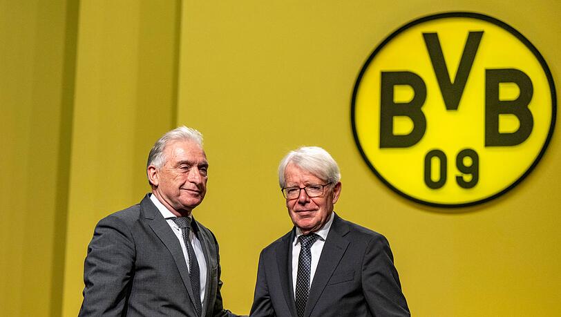 Der neue BVB-Präsident Reinhold Lunow (l) übernimmt die Amtsgeschäfte von Reinhard Rauball.