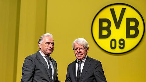 Der neue BVB-Präsident Reinhold Lunow (l) übernimmt die Amtsgeschäfte von Reinhard Rauball.