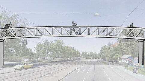 Modell Fachwerkbrücke: schlicht, unauffällig, viel Sichtfreiheit.