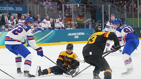 Keine Chance gegen die USA: Das vermeintlich beste deutsche Eishockey-Team jemals funktioniert noch nicht.