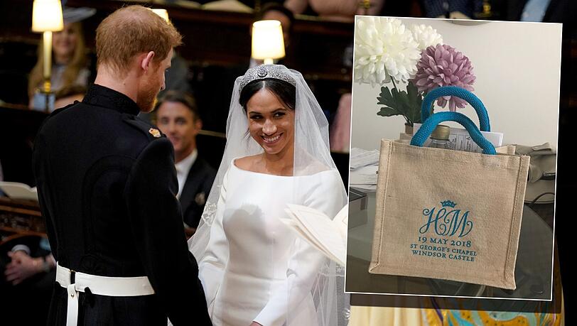 Für die Gäste gab es nach der Hochzeit Geschenketüten aus Leinenstoff. Für die Gäste gab es nach der Hochzeit Geschenketüten aus Leinenstoff.