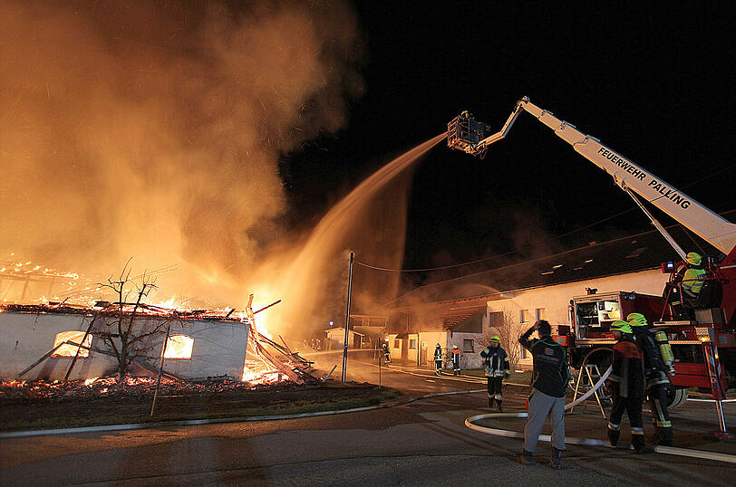 Über zweihundert Feuerwehrleute versuchten den Bauernhof zu retten.