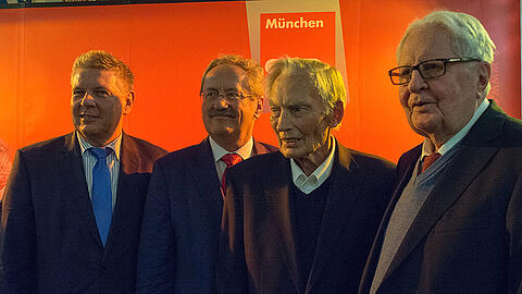 Dieter Reiter, Christian Ude, Georg Kronawitter, und Hans-Jochen Vogel (v.l.)