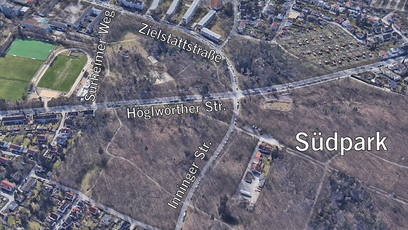 Der Südpark wird von der Inninger und Zielstattstraße durchschnitten.