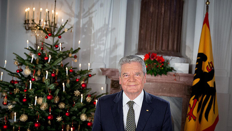 Bundespräsident Joachim Gauck im Schloss Bellevue bei der traditionellen Weihnachtsansprache. Bundespräsident Joachim Gauck im Schloss Bellevue bei der traditionellen Weihnachtsansprache.