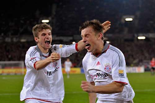 Sie steuerten jeweils ein Tor zum Bayern-Sieg bei: Thomas Müller (l.) und Ivica Olic.