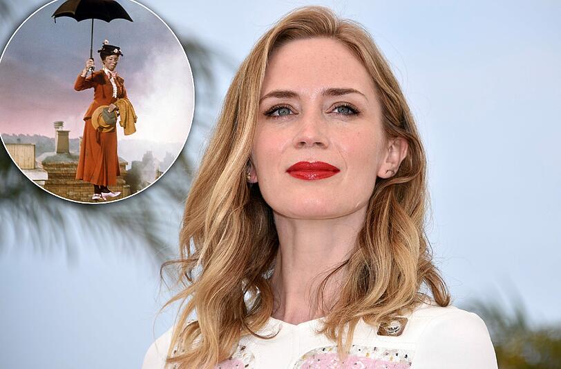 Emily Blunt verkörpert im neuen Film "Mary Poppins". Im Klassiker von 1964 spielte Julie Andrews die Rolle.