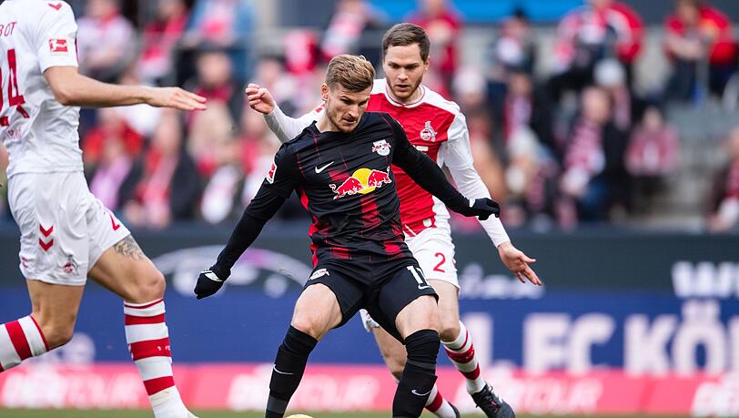 Timo Werner (M) und RB Leipzig kamen in Köln nicht über ein 0:0 hinaus.