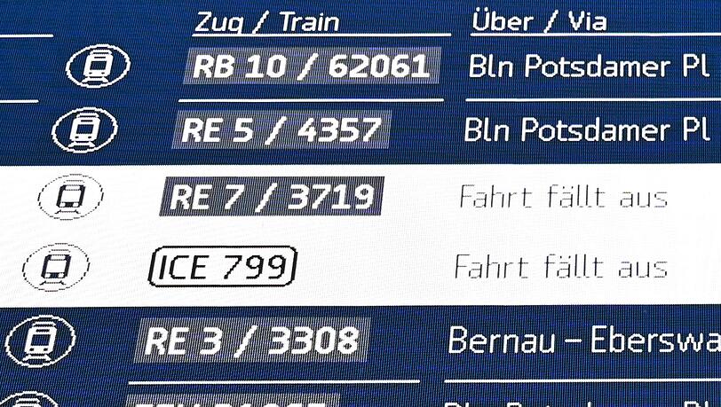 Im ersten Halbjahr sind rund 8 Prozent der Fernz&uuml;ge der Deutschen Bahn ganz oder teilweise ausgefallen. (Archivbild)