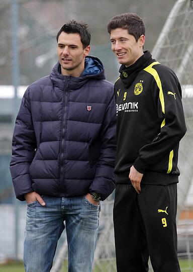 Die Dortmunder auf dem Trainingsgelände der Löwen