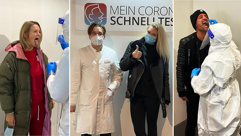 Wollen Gewissheit: Promis beim Corona-Schnelltest