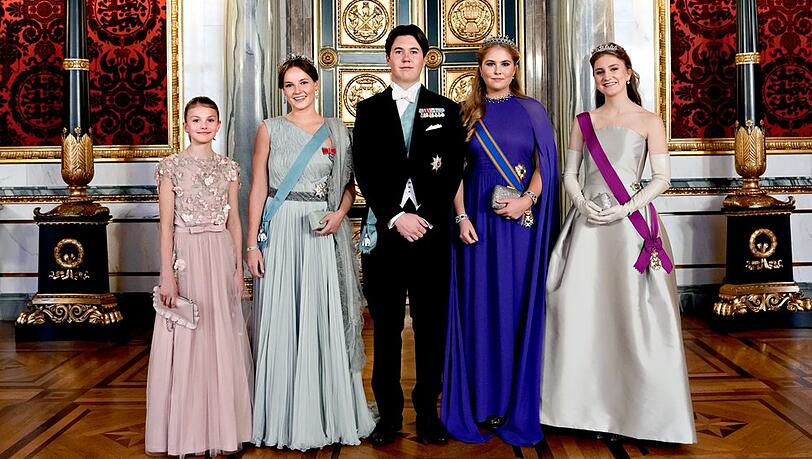 Royaler Nachwuchs (v.l.): Prinzessin Estelle von Schweden, Prinzessin Ingrid Alexandra von Norwegen, Prinz Christian von Dänemark, Kronprinzessin Catharina-Amalia der Niederlande und Kronprinzessin Elisabeth von Belgien.